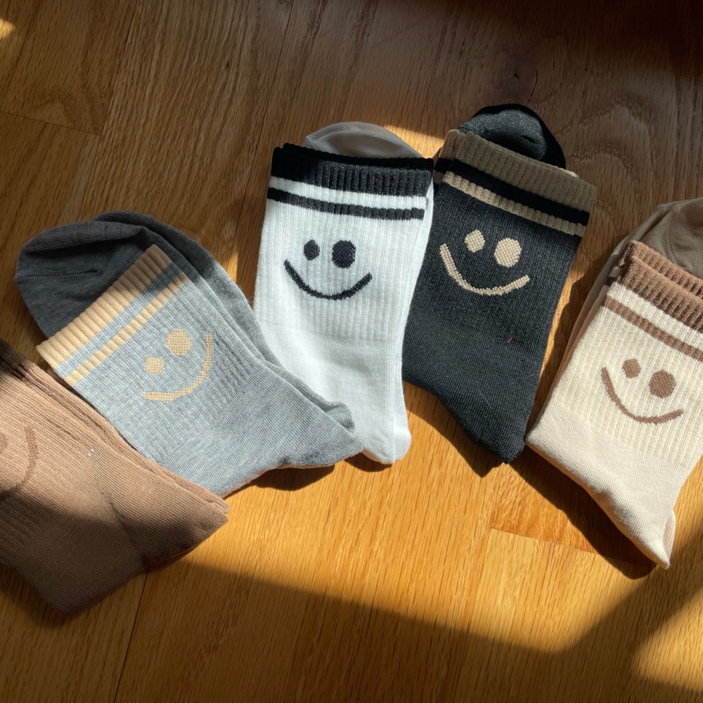 Happy Face Graphic Socks